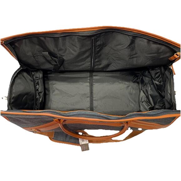 CRG Prestige 2-in-1 Garment Bag Dark Gray Tan Brown Travel Casual Bag NEW NWT - Picture 7 of 14